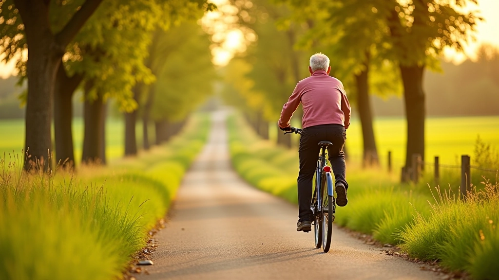 Cyclist on scenic path