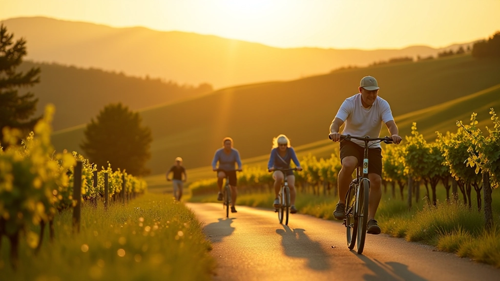 Moravian wine trail cycling route through vineyard landscapes